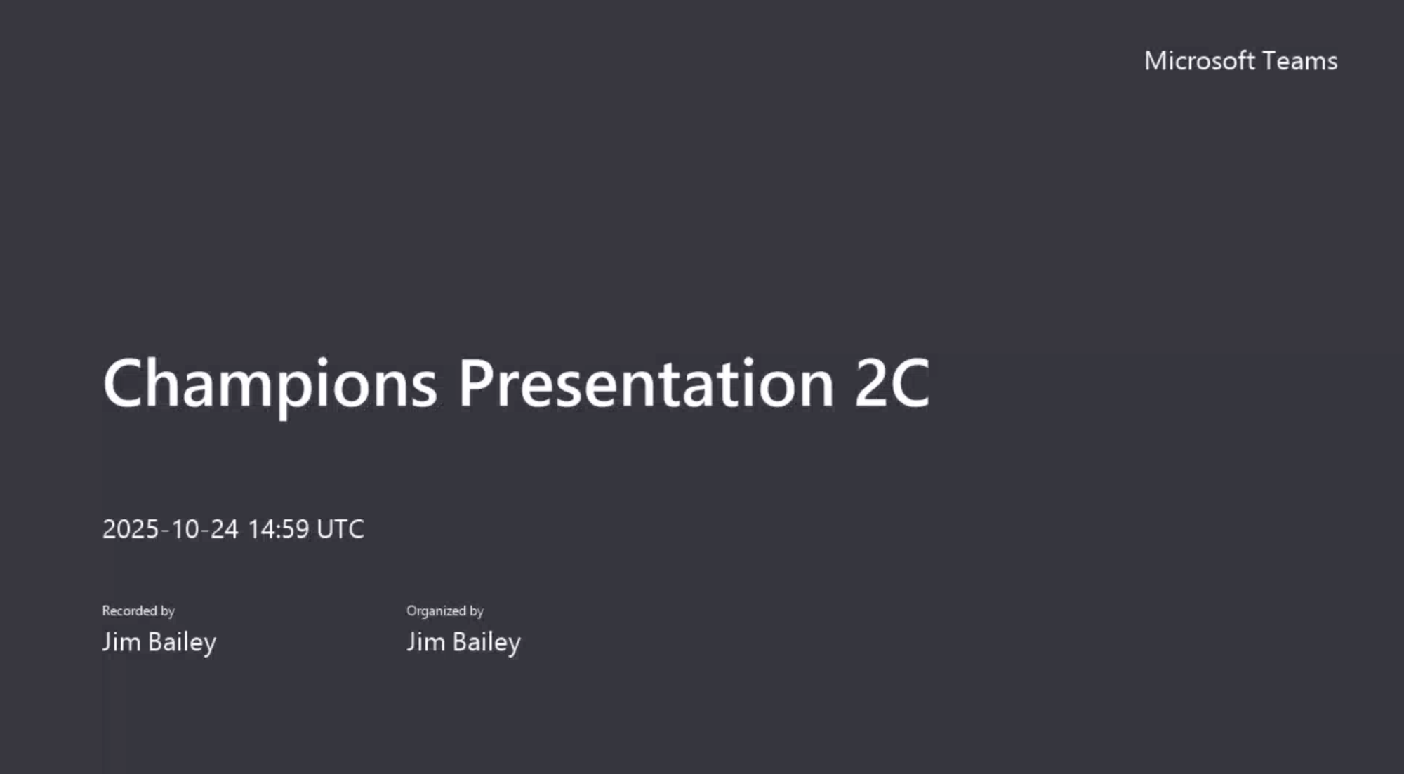 Champions Training Recorded #2