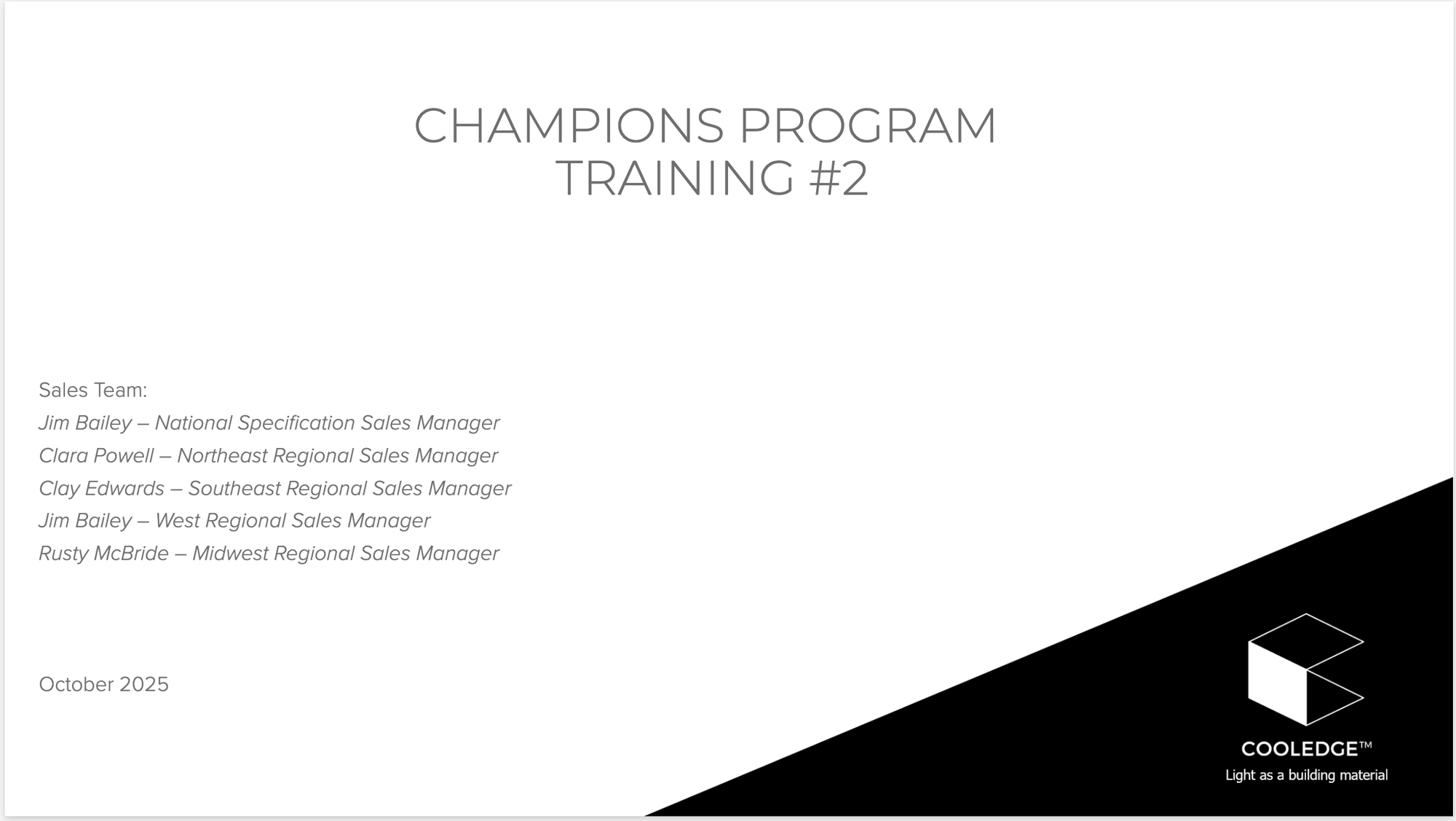 Champions Training #2